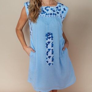 J Marie Blue Mini Dress - Medium
